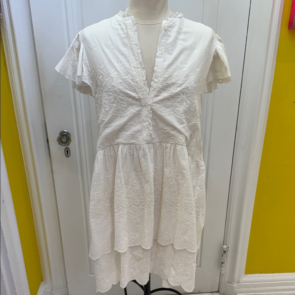 Nibi-Mtk Elegant White Embroidered Dress